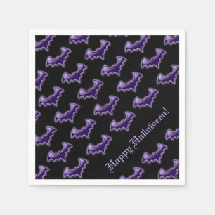 Black & Purple Night Wing Bats Napkin