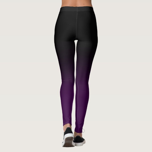 Black & Purple Ombre Legginings Leggings (Back)