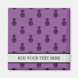 Black Purple Pineapple Tropical Fruit Summer Magnet