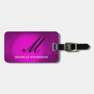 Black Purple Pink Monogram Customize Luggage Tag