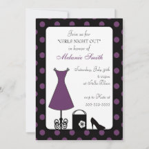 Black Purple Polka Dot Girl's Night Out