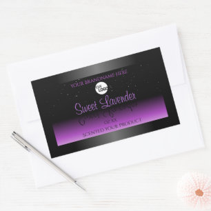 Black Purple Product Labels Soft Glitter with Logo