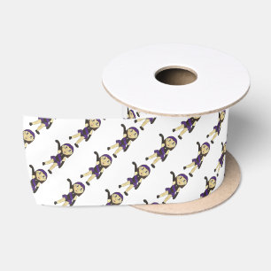 Black Purple Recital Costume Jazz Dance Class Girl Satin Ribbon