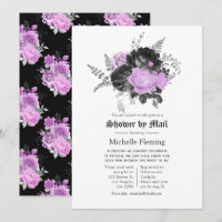 Black Purple & Silver Floral Bridal Shower by Mail