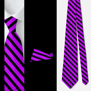 Black Purple Stripes Abstract Pattern Tie