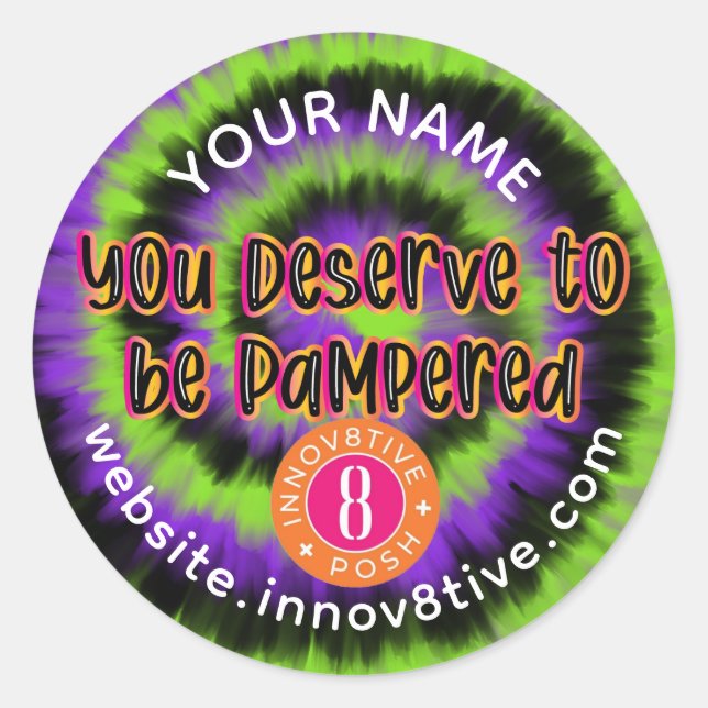 Black Purple Tie Dye Innov8tive Posh label (Front)