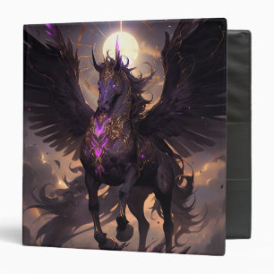 Black Purple Unicorn Fantasy Art Binder