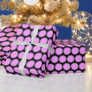 Black Purple Violet Geometric Circle Wrapping Paper