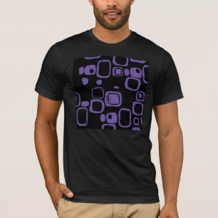 Black, Purple, Violet Retro Abstract Art T-shirt