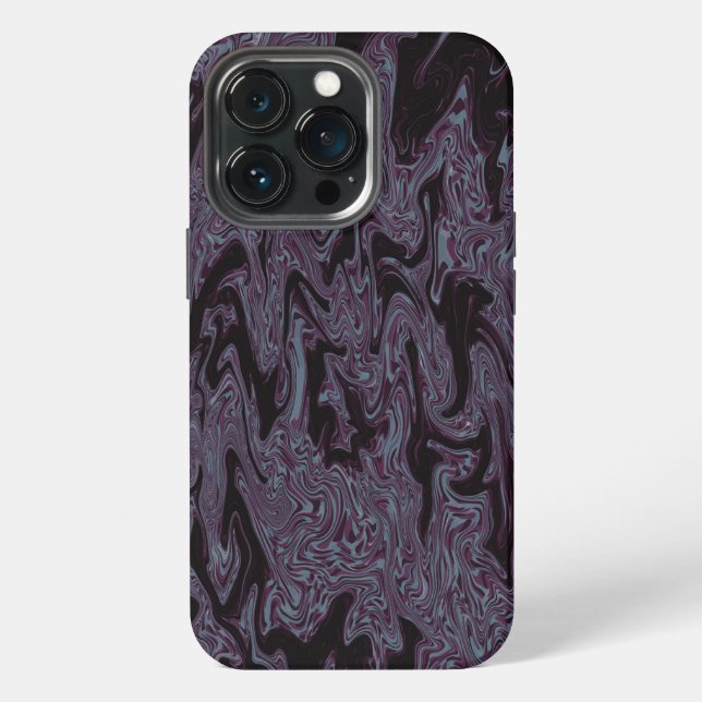 Black & Purple Wavy  iPhone Case (Back)