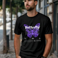 Black Purple & White Modern Illustrated Butterfly