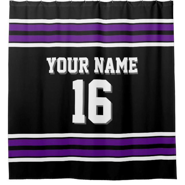 Black Purple White Stripes Sports Jersey (Front)