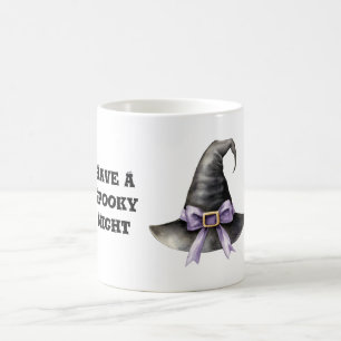 Black Purple Witch Hat Eyeballs Spooky Halloween Magic Mug