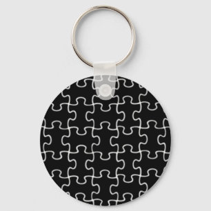 black puzzle pattern keychain