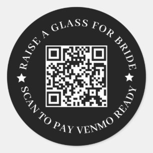 Black QR Bachelor Party Design Classic Round Sticker