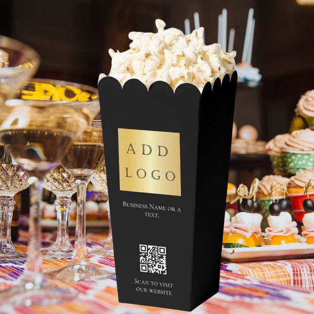 Black QR code business logo Favor Box (Creator Uploaded)