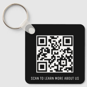 Black QR Code Keychain Custom Logo Square Aluminum