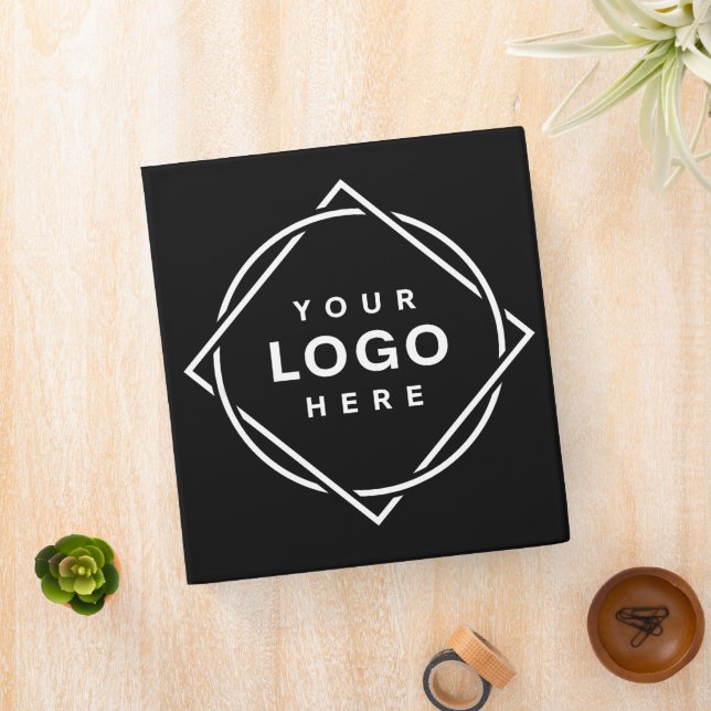 Black QR Code Logo | Modern & Elegant Business Binder (In Situ)