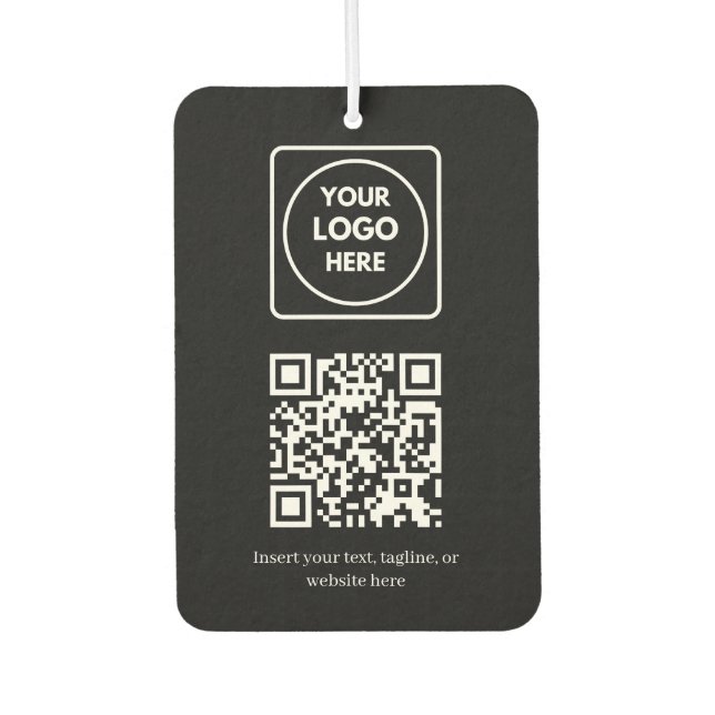 Black QR Code | Simple Professional Business Air Freshener (Front)