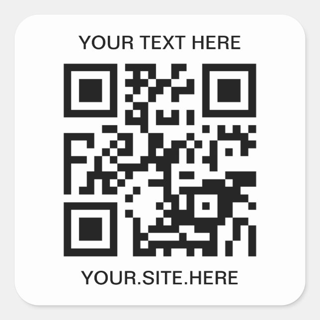 Black QR Code Square Sticker (Front)
