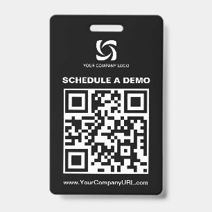 Black QR Code Website Tradeshow Sign Badge