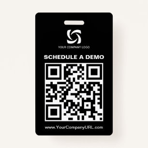 Black QR Code Website Tradeshow Sign Badge