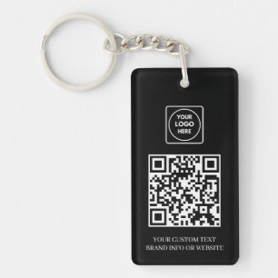 Black QR   Professional Business Logo Design Keychain