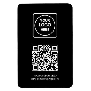 Black QR   Professional Modern Business Logo Magnet