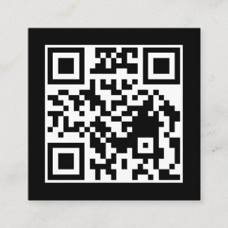 Black QR Social Minimal Square Business Style Card