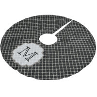 Black Quaterfoil Quart Monogram Initial Tree Skirt