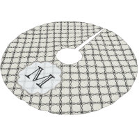 Black Quaterfoil Quart Monogram Initial Tree Skirt