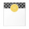 Black Quatrefoil Pattern, Yellow Monogram
