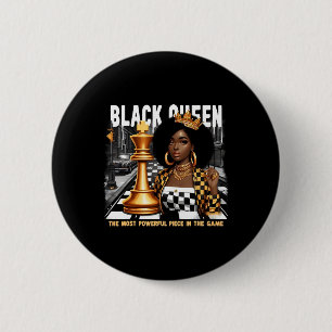 Black Queen African American Chess Power Melanin P 2 Inch Round Button