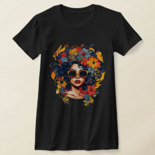 Black Queen African American Melanin Natural Hair T-Shirt