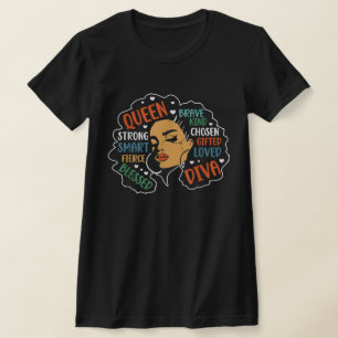 Black Queen African American Melanin Natural Hair T-Shirt