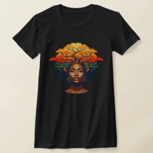 Black Queen African American Melanin Natural Hair T-Shirt