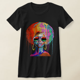 Black Queen African American Melanin Natural Hair T-Shirt