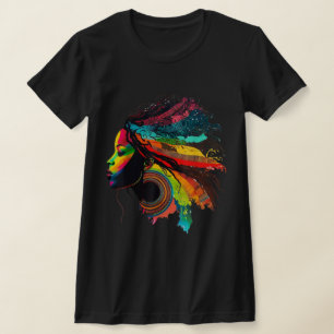 Black Queen African American Melanin Natural Hair T-Shirt
