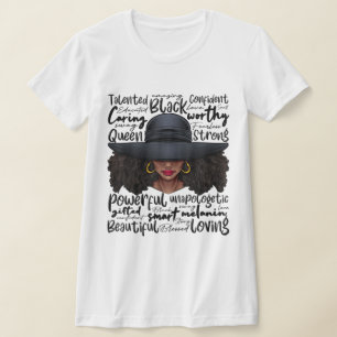 Black Queen African American Melanin Natural Hair T-Shirt