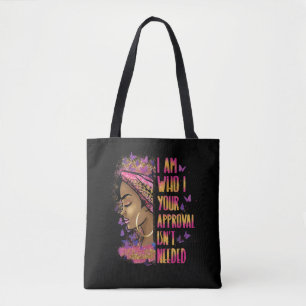 Black Queen African Ladies Curly Natural Afro Tote Bag