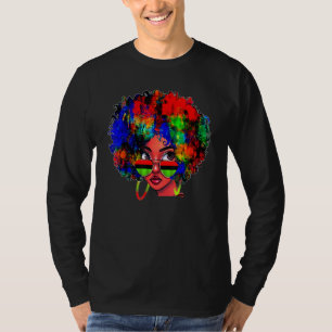 Black Queen Afro Beauty Melanin Black History Prid T-Shirt