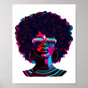 Black Queen Afro Black History Melanin Womens Vapo Poster