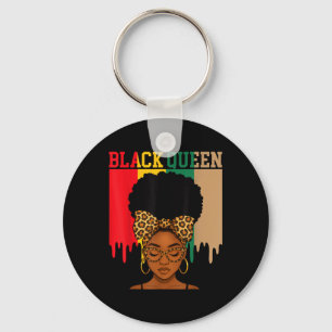 Black Queen Afro Colourful Juneteenth Pride Girls Keychain