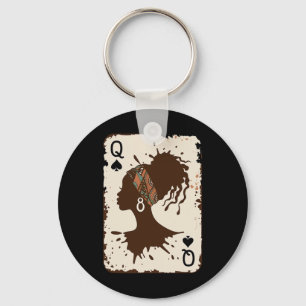 Black Queen Afro Drug Proud Melanin African Americ Keychain