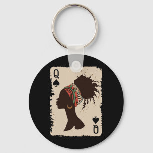 Black Queen Afro Drug Proud Melanin African Americ Keychain
