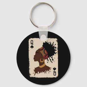 Black Queen Afro Drug Proud Melanin African Americ Keychain