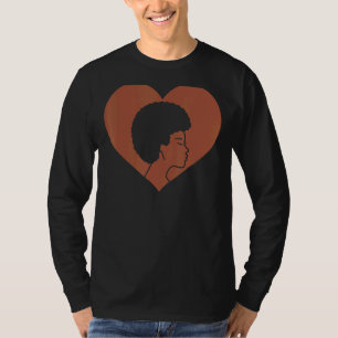 Black Queen Afro Heart Girl Magic Melanin Man Wome T-Shirt
