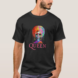 Black Queen Afro Melanin African America Women  20 T-Shirt