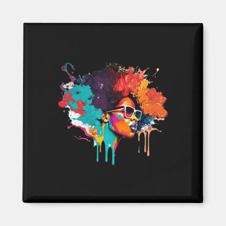 Black Queen Afro Melanin Dripping Art Lover Americ Magnet
