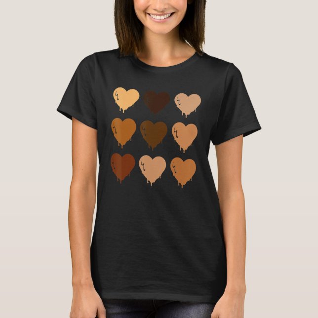 Black Queen Afro Melanin Shades Love African Ameri T-Shirt (Front)